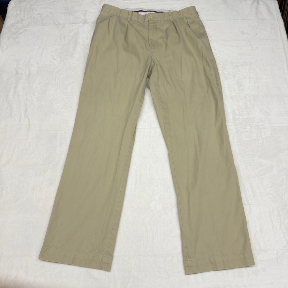 Polo Golf Ralph Lauren Pants Mens 34x32 Tan Khaki Pleated Shield Fairway Fit